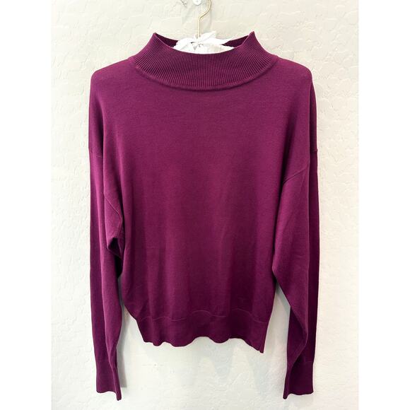 ANN TAYLOR FACTORY | Mock Neck Pullover Sweater Purple Berry NWT | Medium - Picture 1 of 7